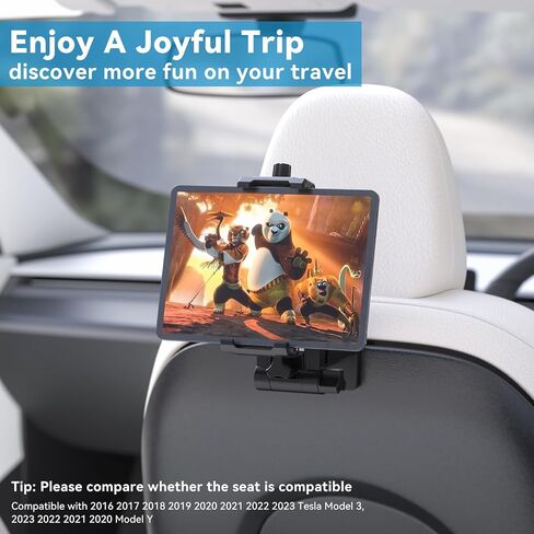 KDD Airplane Tablet Holder Mount, Adjustable Travel Essentials iPad Phone Stand with 360 Degree Rotation, Portable Tesla Model 3/Y Car Headrest Mount Compatible with iPad, Cell Phone in Kuwait