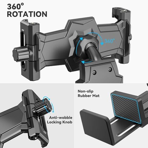 KDD Airplane Tablet Holder Mount, Adjustable Travel Essentials iPad Phone Stand with 360 Degree Rotation, Portable Tesla Model 3/Y Car Headrest Mount Compatible with iPad, Cell Phone in Kuwait