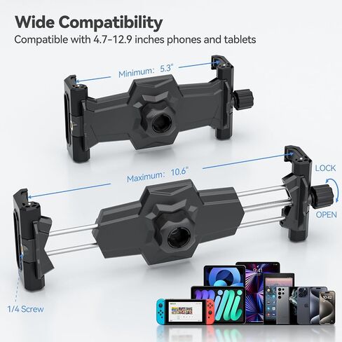 KDD Airplane Tablet Holder Mount, Adjustable Travel Essentials iPad Phone Stand with 360 Degree Rotation, Portable Tesla Model 3/Y Car Headrest Mount Compatible with iPad, Cell Phone in Kuwait
