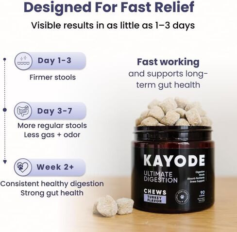 Kayode Ultimate Digestion. Fast Facting Anti Diarrhea for Dogs. Dog Fart Remedy & Dog Gas Relief. Natural Nutrients for Healthier, Firmer Stools. Pumpkin & Digestive Enzymes for Dogs. in Saudi Arabia