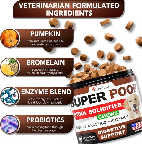 Super Poop Probiotics for Dogs Chews - Dog Stool Softener - Made in USA in Kuwait