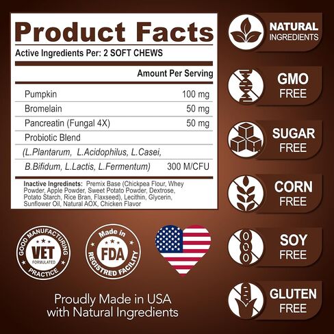 Super Poop Probiotics for Dogs Chews - Dog Stool Softener - Made in USA in Kuwait
