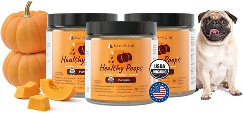 kin+kind Healthy Poops – USDA Organic Pumpkin Powder for Dogs and Cats – Prebiotic Pumpkin Powder, Supports Probiotic Activity – 4 oz in Kuwait