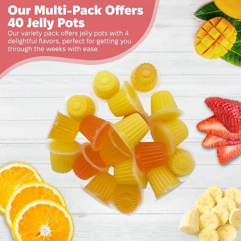 Pet Jelly Pods Variety Pack - Nutritious Jelly Fruit Nectar Treats for Geckos, Sugar Gliders, Birds, Small Pets - Real Fruit Juice - 40 Cups in Kuwait