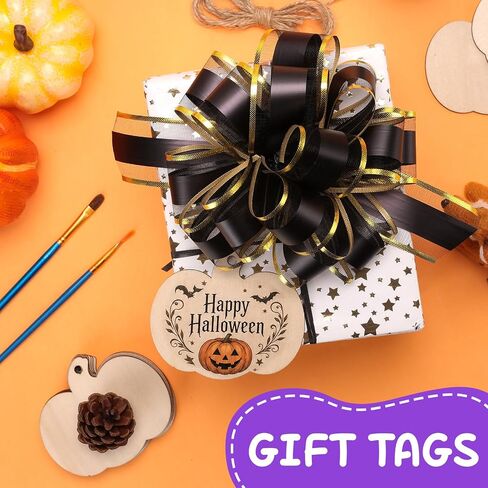 36 PCS Wooden Pumpkins Ornaments to Paint, 3.5in Wood Ornaments for Crafts in Saudi Arabia