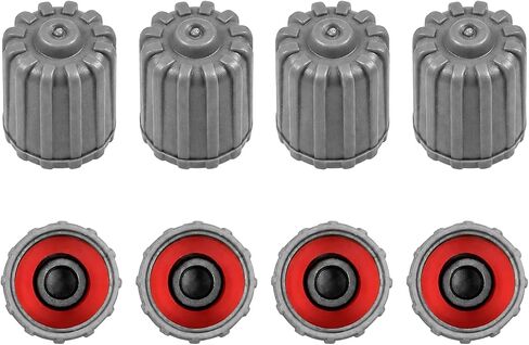 TPMS Plastic Tire Valve Stem Caps Black with Gasket Universal Air Tire Stem Caps for Automotive Valve Caps, Dustproof, Airtight Seal丨All-Weather, Leak-Proof, Air Protection丨Light-Weight (8 Pack) in Kuwait