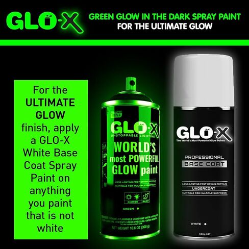 Ultimate Green Glow In The Dark Spray Paint Pack! Neon Green Glow In The Dark Spray Paint & Base Coat Bundle in Kuwait