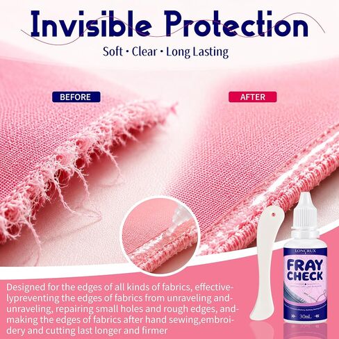 60ml Fray Check for Fabric,Fray Stop for Fabric,with Brush and Scraper in Kuwait
