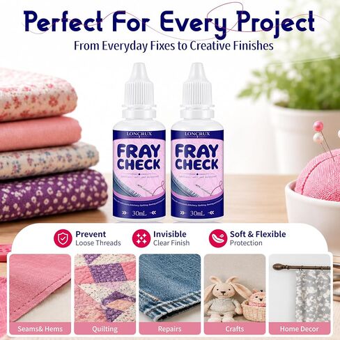 60ml Fray Check for Fabric,Fray Stop for Fabric,with Brush and Scraper in Kuwait