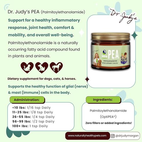 Feline Essentials | Dr. Judy’s Pea (Palmitoylethanolamide) for Cats | Hip & Joint, Comfort & Mobility, Overall Well-Being, & Immune Support | 9g in Kuwait