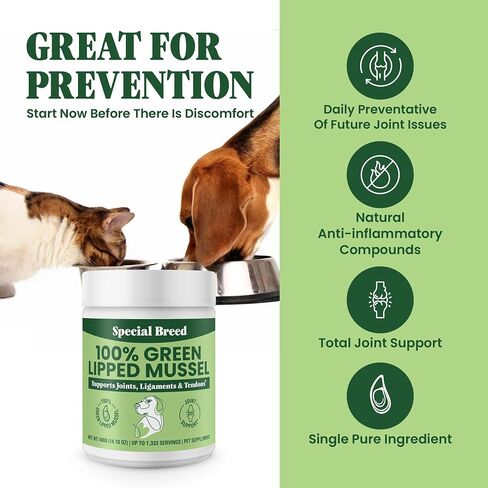 Special Breed Green Lipped Mussel Powder for Dogs & Cats - 100% New Zealand Green Lipped Mussels - 400 Grams - 1,333 Servings in Saudi Arabia