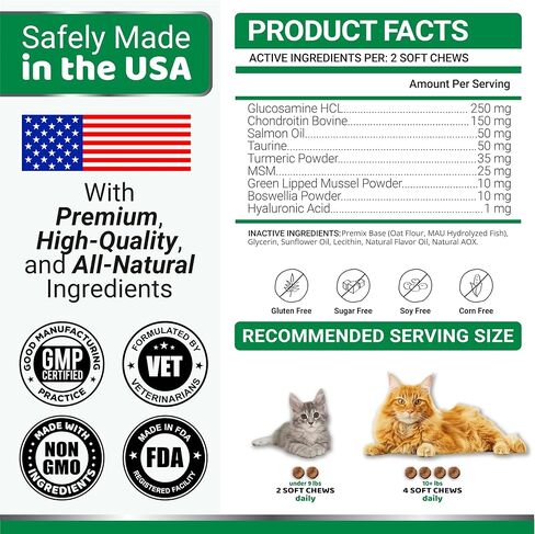 Cat Hip and Joint Health Supplement Chews – Advanced Glucosamine for Cats in Kuwait