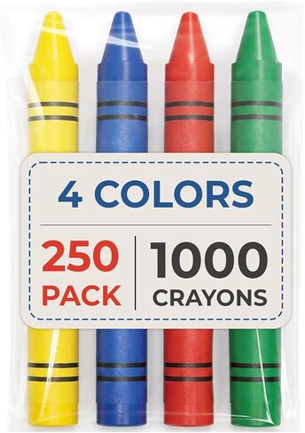 Rosmonde Crayons Bulk, 250 Sets of 4 Pack (1000 Count), Party Favor Crayons in Kuwait