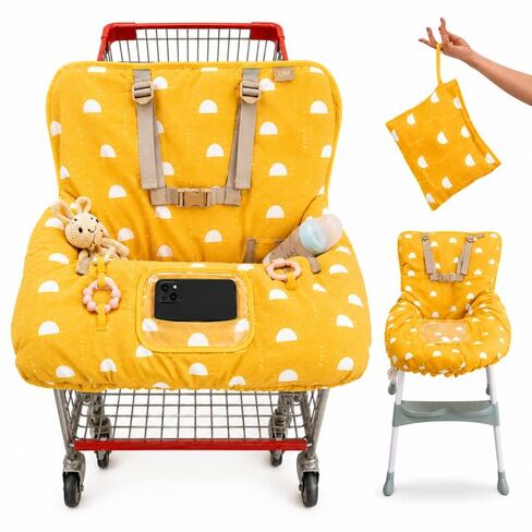 Shopping Cart Cover for Baby Girl & Boy | Water Resistant seat XL Baby Shopping cart Cover w/Phone Pouch & Pocket | Gender Neutral Cart Cover for Babies | Padded Grocery Cart Cover for Baby | in Kuwait