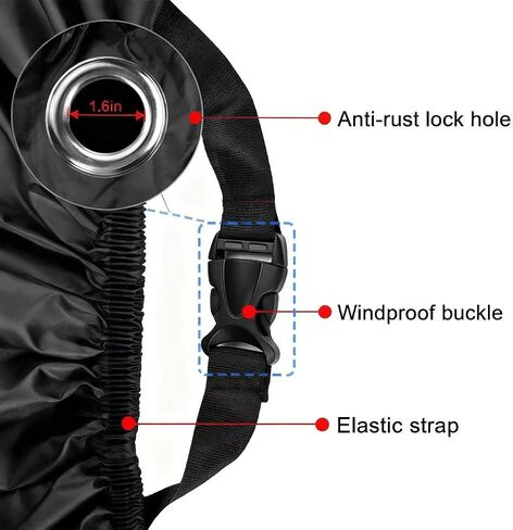 Motorcycle Cover All Season,Universal Weather Quality Waterproof Sun Outdoor Protection Scooter Shelter Tear Proof Night Reflective & Lock-Holes Storage Bag Fits up to 105" Motorcycles Vehicle in Kuwait