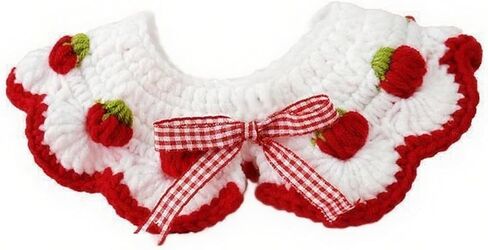 Qiansail Cute Cat Collars, Dog Bow Tie Collar with Strawberry Pattern Small Puppies Outfits Pet Clothes for Kitten Puppy (Red) in Saudi Arabia
