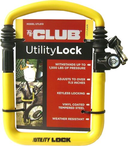 Winner International The Club UTL810 Utility Lock, Yellow, 8.5"-11.5" in Kuwait