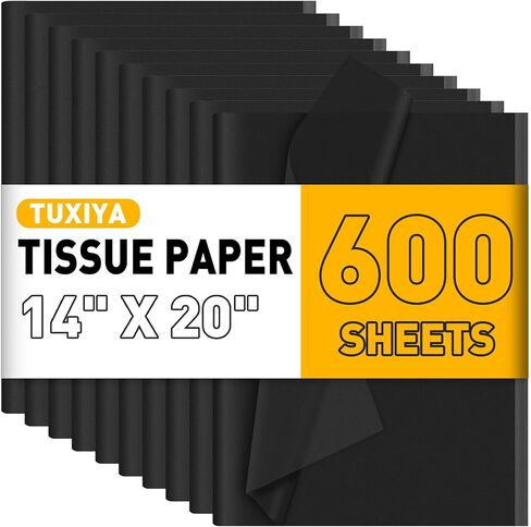 TUXIYA 200 PCS Black Tissue Paper Bulk,14"X20" Tissue Paper for Gift Bags in Saudi Arabia