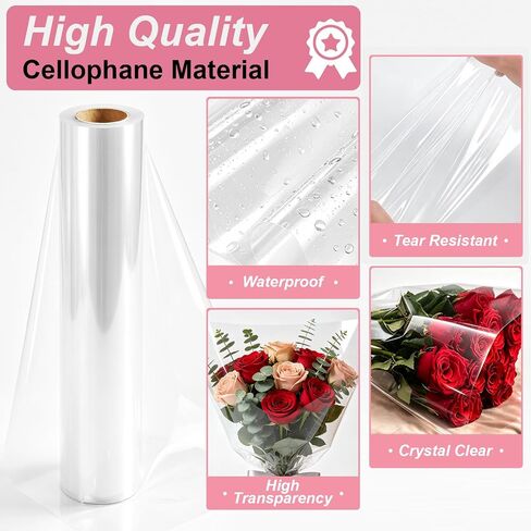 MITINU 144 Ft Clear Cellophane Wrap Roll - 3 Mil Thicken Cellophane Roll in Saudi Arabia