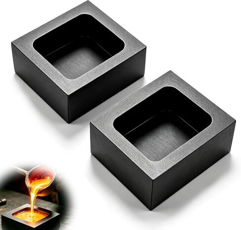 2Pack 0.5kg Graphite Ingot Mold for Melting & Metal Casting in Saudi Arabia