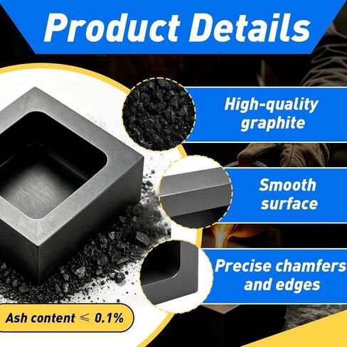 2Pack 0.5kg Graphite Ingot Mold for Melting & Metal Casting in Saudi Arabia
