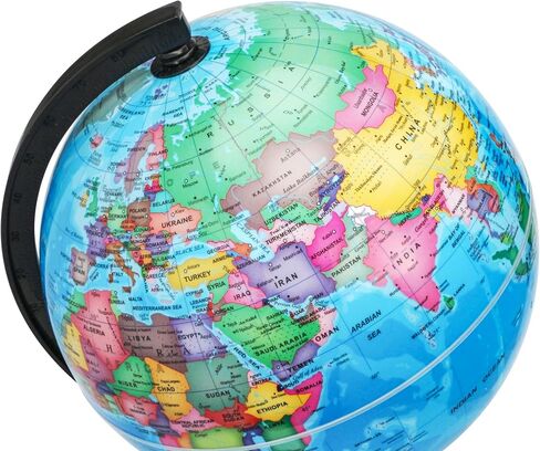 EXERZ 8" World Globe - Political Map Educational Earth Globe - English in Saudi Arabia