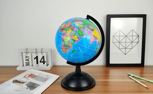 EXERZ 8" World Globe - Political Map Educational Earth Globe - English in Saudi Arabia