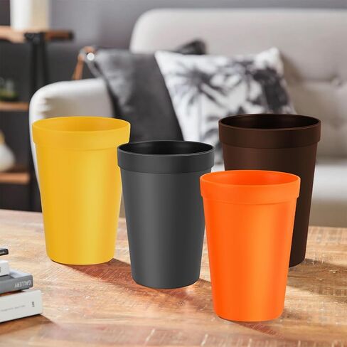 Blwan 8-Pack Small 8.5oz Plastic Cups, BPA-Free Reusable Juice Cups, Microwave & Dishwasher Safe, Translucent Assorted Colors, Stackable for Kids, Breakfast, Party & Daily Use in Kuwait