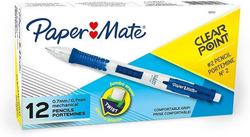 Paper Mate Clearpoint Mechanical Pencils, 0.7mm, HB #2, Blue Barrels, 12 Count in Kuwait