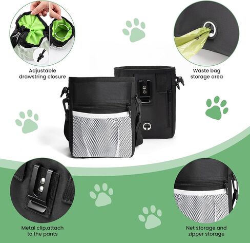 Dog Training Kit - Pet Training Waist Bag Built-in Poop Bag Holder, Dog Treat Pouch with Magnetic Closure, Dog Poop Bag, 2-in-1 Whistle Clicker, Ultrasonic Silent Whistle, Puppy Training Clickers in Kuwait