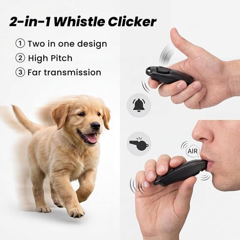 Dog Training Kit - Pet Training Waist Bag Built-in Poop Bag Holder, Dog Treat Pouch with Magnetic Closure, Dog Poop Bag, 2-in-1 Whistle Clicker, Ultrasonic Silent Whistle, Puppy Training Clickers in Kuwait