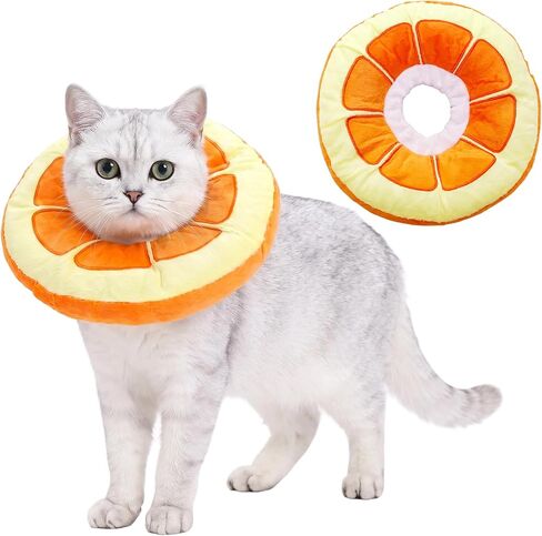 Orange Soft Cat Cone Collar Comfortable Adjustable Recovery Collars in Saudi Arabia