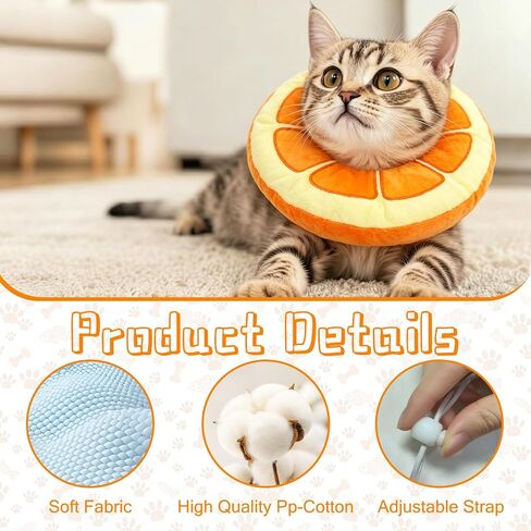Orange Soft Cat Cone Collar Comfortable Adjustable Recovery Collars in Saudi Arabia