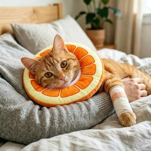 Orange Soft Cat Cone Collar Comfortable Adjustable Recovery Collars in Saudi Arabia