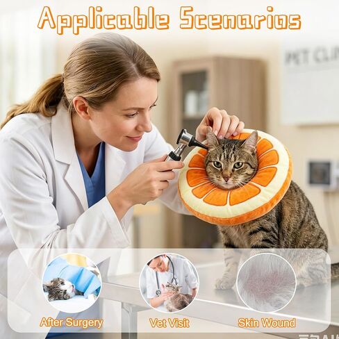 Orange Soft Cat Cone Collar Comfortable Adjustable Recovery Collars in Saudi Arabia