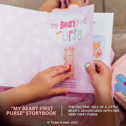 Tickle & Main My Beary First Purse Playset Baby Girl Purse - 9-Piece Faux Leather Pink Ages 1+ - Storybook & Accessories for Imaginative Play - Birthday Gift for One Year Old Girl in Saudi Arabia