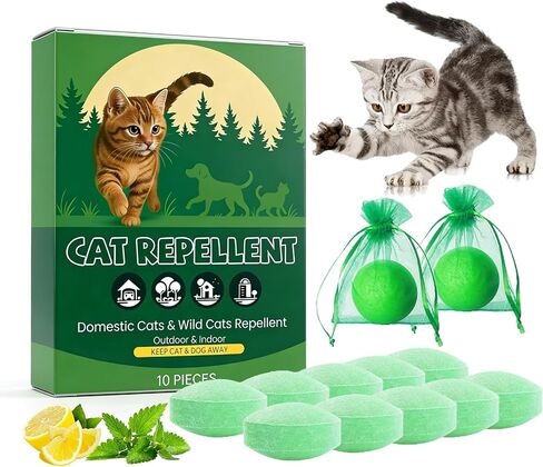 Cat Deterrent Outdoor & Indoor, 10pcs Peppermint Mint Cat Deterrent Balls in Kuwait