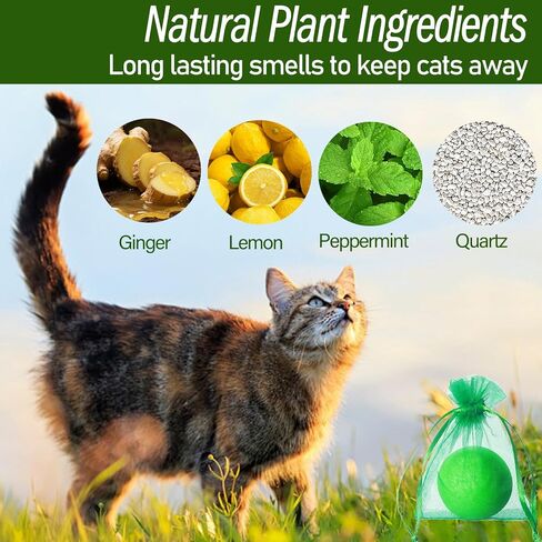 Cat Deterrent Outdoor & Indoor, 10pcs Peppermint Mint Cat Deterrent Balls in Kuwait