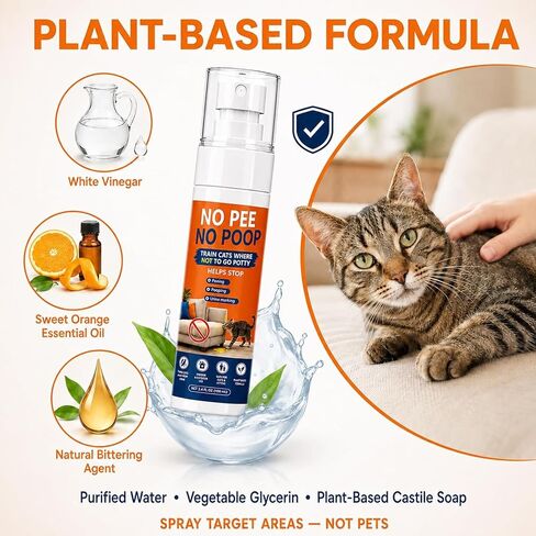 Cat Deterrent Spray NO Pee Cat Training Spray for Indoor Cats, Helps Stop Repeat Peeing & Urine Marking, Gentle Formula Safe for Furniture, 2 Pack 100ml，Floors & Home 7.0 Oz in Kuwait