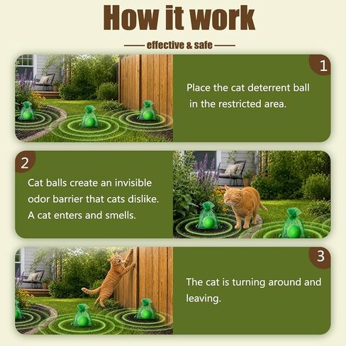 Cat Deterrent Balls For Outdoor & Indoor Use, Stop Scratching & Peeing in Saudi Arabia