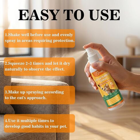 Pjordo Citrus Scent Cat Deterrent Spray, Stop Cat Chewing & Scratching, 4oz in Kuwait