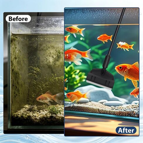 DaToo Small Aquarium Cleaner Fish Tank Cleaner 3 Interchangeable Heads 3 in 1 Cleaning Tools with Algae Scraper & Flat Sponge & Corner Sponge in Kuwait
