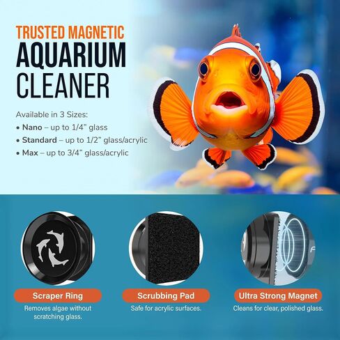 Flipper Magnetic Aquarium Glass Cleaner, Algae Scraper & Scrubber, Standard in Kuwait