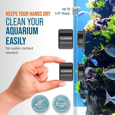 Flipper Magnetic Aquarium Glass Cleaner, Algae Scraper & Scrubber, Standard in Kuwait
