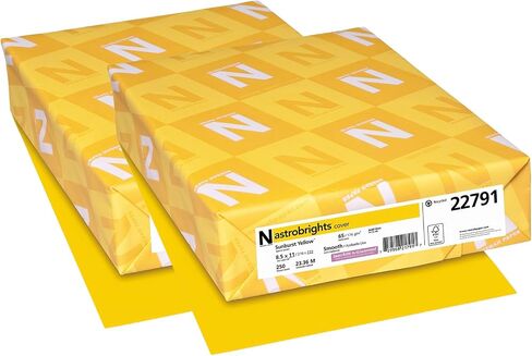 Astrobrights Colored Cardstock, 8.5" x 11", 65 lb/176 GSM, Sunburst Yellow, 250 Sheets (22791) in Kuwait