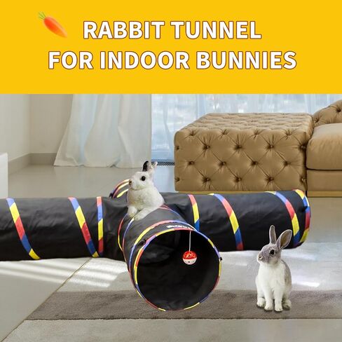 4 Way Cat Tunnels for Indoor Cats with Mouse Toy & Play Ball in Kuwait