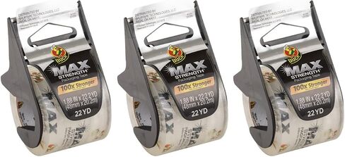 شريط تعبئة بقوة قصوى من Duck Brand مع موزع للحركة والشحن والبريد، 6 عبوات، 1.5 بوصة، شفاف، 1.88 بوصة × 22 ياردة (284983) in Kuwait