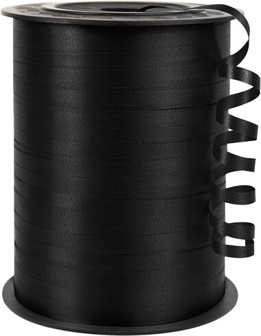 500 Yards Black Curling Ribbon for Gift Wrapping, 1/5 inch Wide Balloon Ribbon String, Curl Decorating Florist Flower, Crafts, Wreaths, Halloween, Birthday Party, Wedding in Kuwait