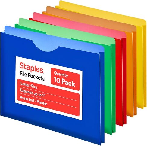 ستابلز 903616 سترات ملف بولي 1 بوصة حجم حرف التوسع ألوان متنوعة 10/Pk in Kuwait