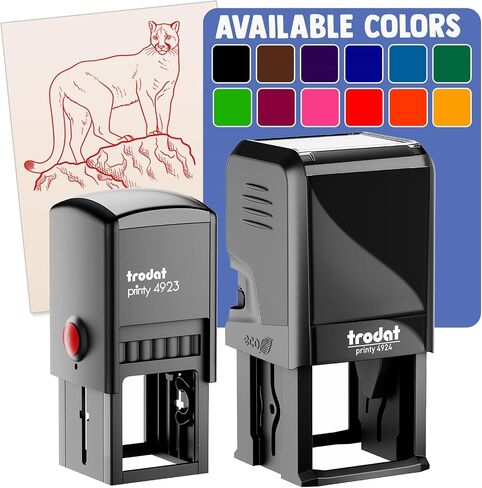 Proud Cougar Mountain Lion Self-Inking Rubber Stamp Ink Stamper - 1 Inch Small - Black Ink in Kuwait